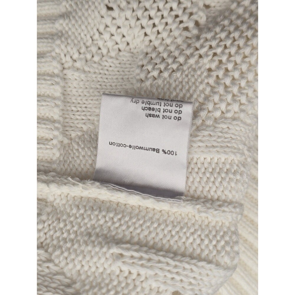 Akris Punto "Hello Sunshine" Cream Knit Short Sleeve Pullover Sweater Size 8 - Picture 7 of 10